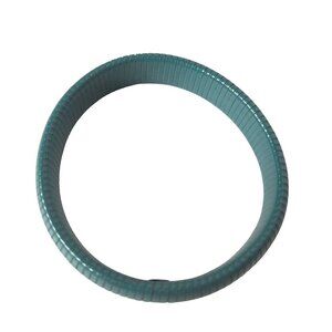 Vintage 80s Metal Enameled Teal Stretch Bracelet